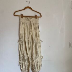 Cream Drawstring Pants